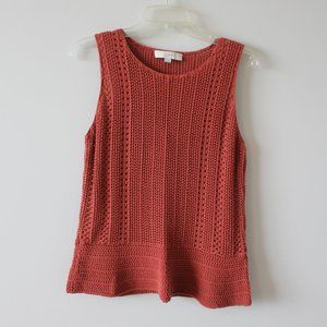 Loft Women's Sleeveless Sweater - Rust